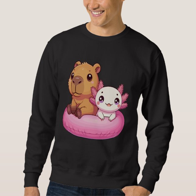 Capybara and Axolotl Kawaii Sweatshirt (Front)
