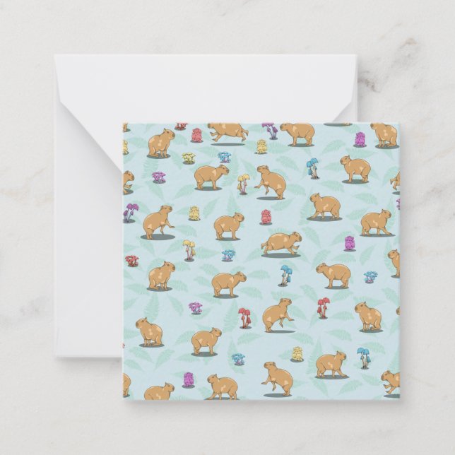 Capybara and mushroom pattern card (Front)