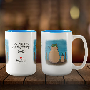 Capybara and Son Personalised Father's Day Two-Tone Coffee Mug