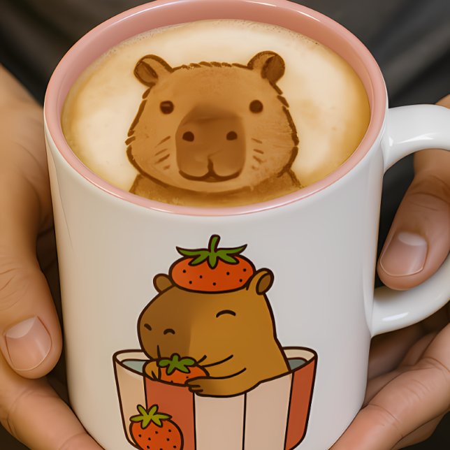 Capybara and Strawberry Mug | Cute Fruit Lover  (Creator Uploaded)