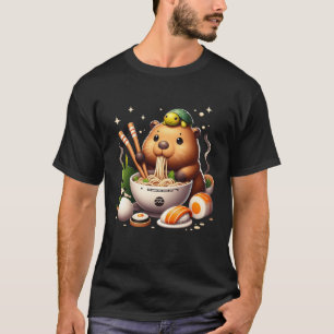 Capybara And Turtle Sharing Backpack And Ramen Kaw T-Shirt