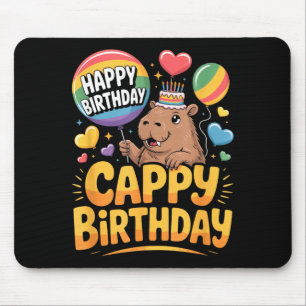 Capybara Animal Lover Fun Cappy Birthday Party Sup Mouse Pad