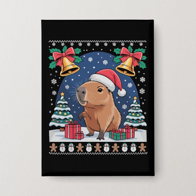 Capybara Animal Lover Xmas Gift Ugly Capybara  (Front)
