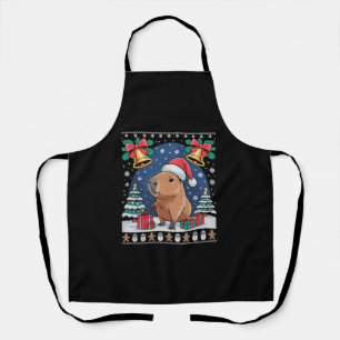 Capybara Animal Lover Xmas Gift Ugly Capybara Apron
