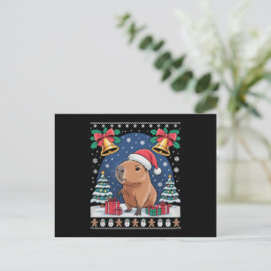 Capybara Animal Lover Xmas Gift Ugly Capybara Holiday Postcard