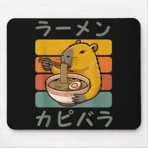 Capybara Anime Graphic Ramen Kawaii Japanese Vinta Mouse Pad