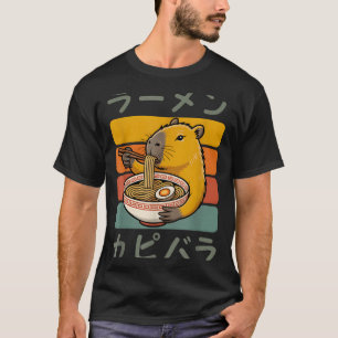 Capybara Anime Graphic Ramen Kawaii Japanese Vinta T-Shirt
