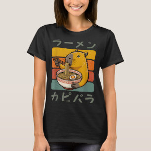 Capybara Anime Graphic Ramen Kawaii Japanese Vinta T-Shirt