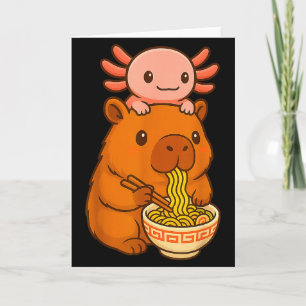 Capybara Anime Ramen Axolotl Funny Graphic Kawaii  Card