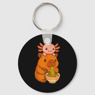 Capybara Anime Ramen Axolotl Funny Graphic Kawaii  Key Ring