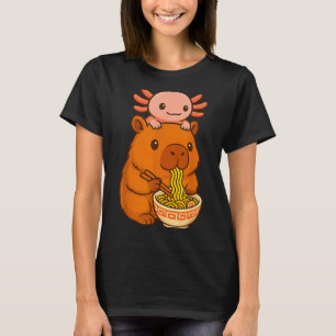 Capybara Anime Ramen Axolotl Funny Graphic Kawaii T-Shirt