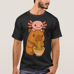 Capybara Anime Ramen Axolotl Funny Kawaii T-Shirt