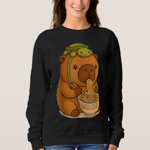 Capybara Anime Ramen Turtle Funny Graphic Kawaii  Sweatshirt