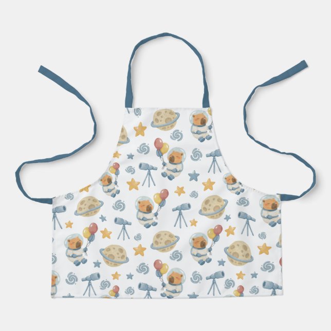 Capybara Astronaut Pattern - Apron (Front)