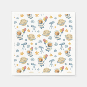 Capybara Astronaut Pattern Napkins