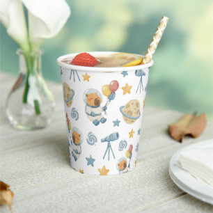 Capybara Astronaut Pattern Paper Cups