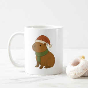 Capybara at Christmas Coffee Mug