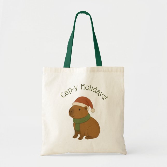 Capybara at Christmas Tote Bag (Front)