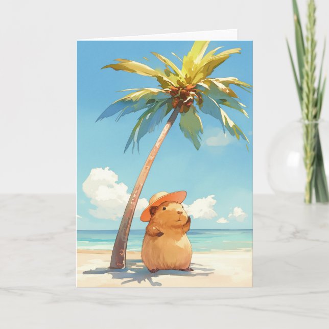 Capybara At The Tropics Card (Front)