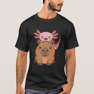 Capybara Axolotl Kawaii Animal Lover Zoo Day T-Shirt