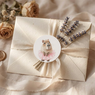 Capybara Baby Shower  Classic Round Sticker