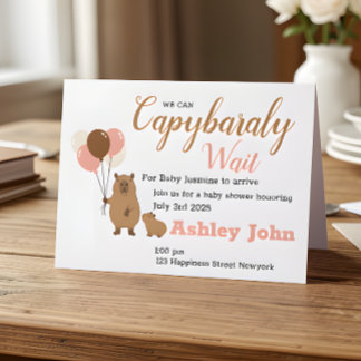 Capybara Baby Shower Honouring Invitation | card
