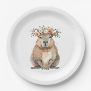 Capybara Baby Shower • Oh Baby Wildflower Paper Plate