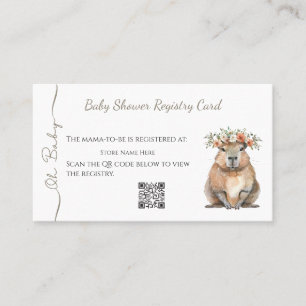 Capybara Baby Shower • Registry Card