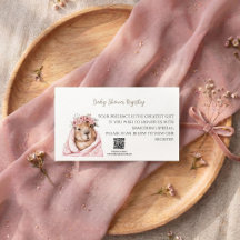 Capybara Baby Shower Registry Card