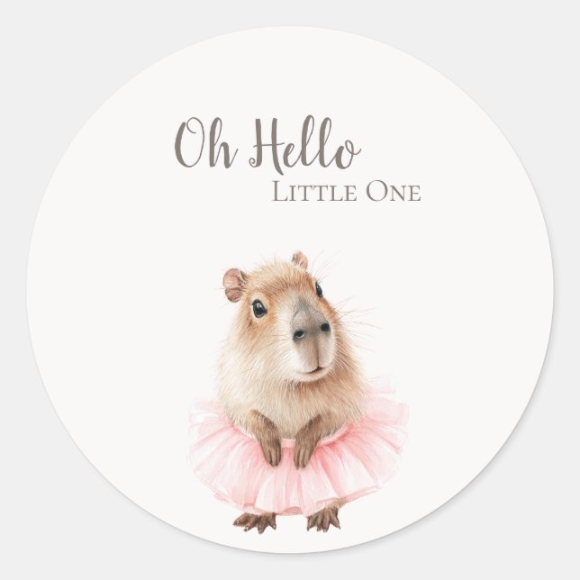 Capybara Baby Shower Sticker (Front)