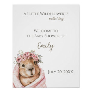 Capybara Baby Shower • Wildflower Sign