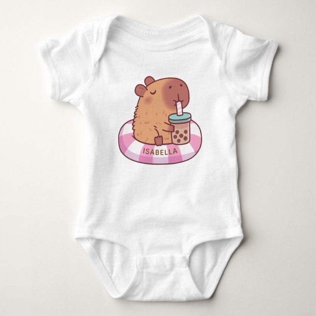 Capybara Baby T-Shirt Baby Bodysuit (Front)