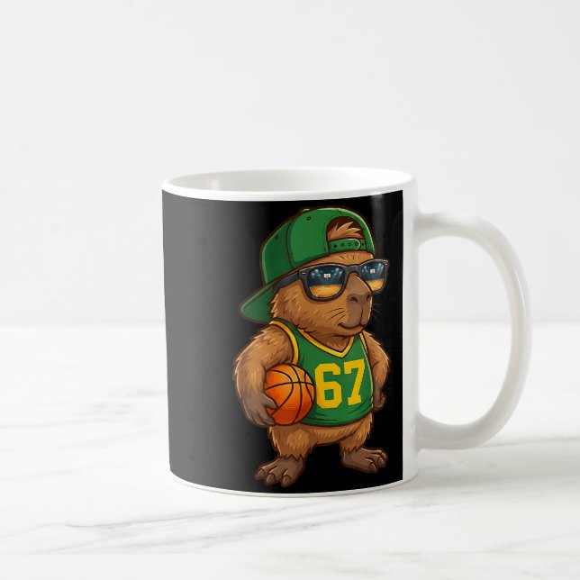 Capybara Basketball 67 Gen Alpha Slang Srts Men Bo Coffee Mug (Right)