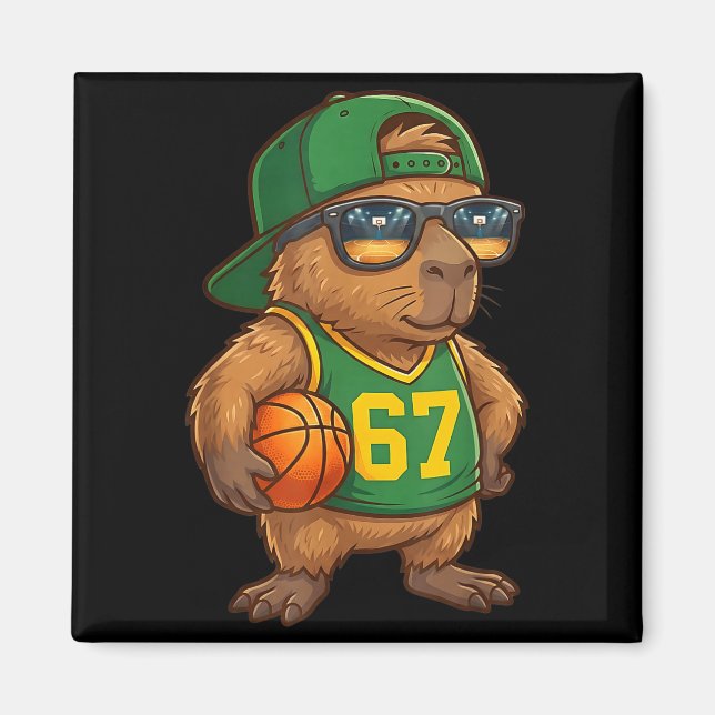 Capybara Basketball 67 Gen Alpha Slang Srts Men Bo Magnet (Front)