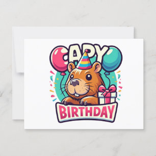 Capybara Birthday Bash – Quirky Party Animal  Postcard