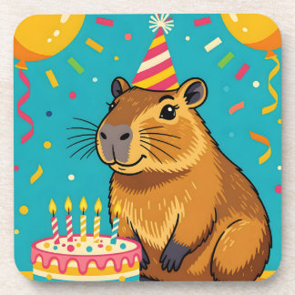 Capybara Birthday Coaster