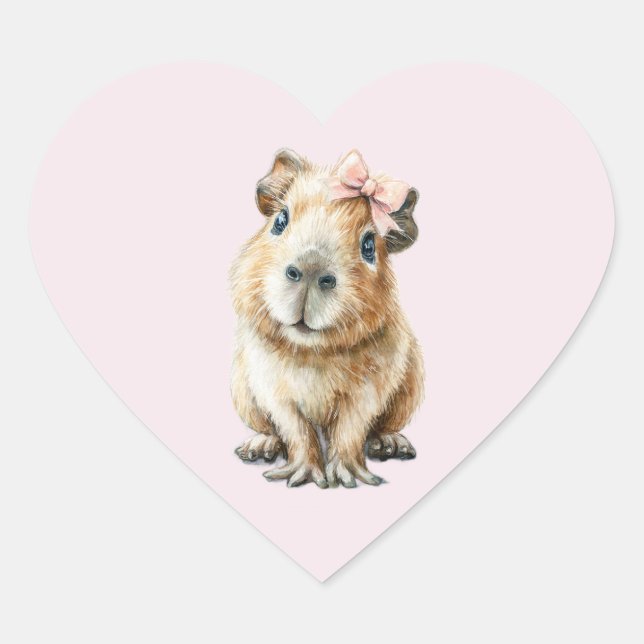 Capybara Birthday Heart Sticker (Front)