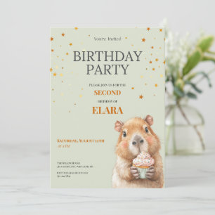 Capybara Birthday Invitation • 2nd Birthday