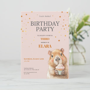 Capybara Birthday Invitation • 3rd Birthday