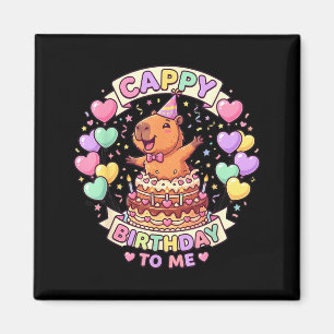 Capybara Birthday Kawaii Girl Cappy Birthday to Me Magnet