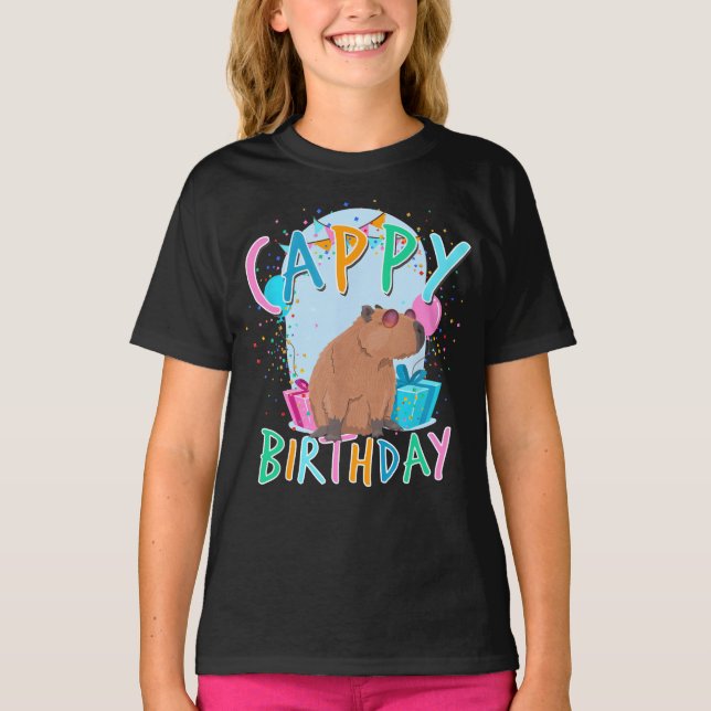 Capybara Birthday Party Capybaras For Girl And Boy T-Shirt (Front)