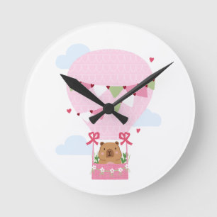 Capybara Birthday Party Kids Watch Round Clock