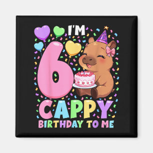 Capybara Birthday Shirt 6 Kawaii Girl Capybara 6th Magnet