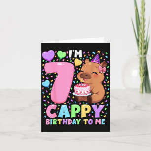 Capybara Birthday Shirt 7 Kawaii Girl Capybara 7th Card