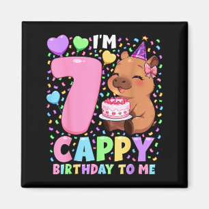 Capybara Birthday Shirt 7 Kawaii Girl Capybara 7th Magnet