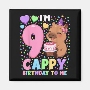 Capybara Birthday Shirt 9 Kawaii Girl Capybara 9th Magnet