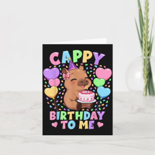 Capybara Birthday Shirt _ Kawaii Girl Cappy Card