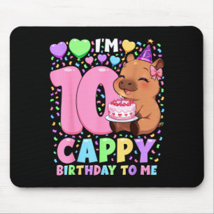 Capybara Birthday Shirt _ Kawaii Girl Capybara Mouse Pad