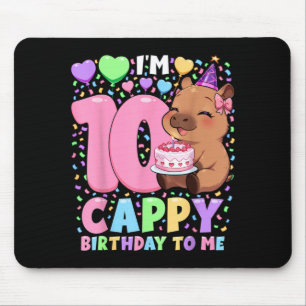 Capybara Birthday Shirt _ Kawaii Girl Capybara Mouse Pad