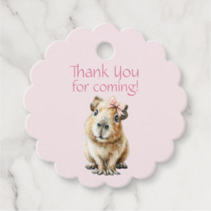 Capybara Birthday Thank You Favour Tags